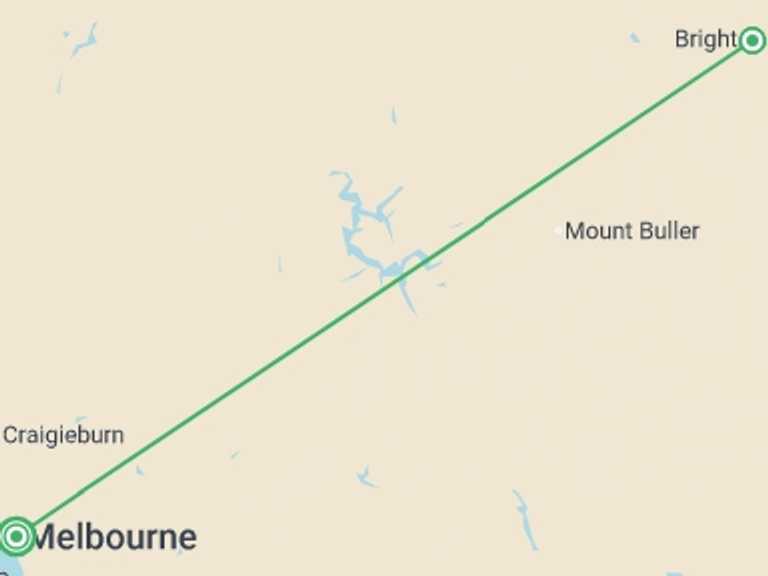 Map of Oceania Tour with 2 destination visits for the trip: Walk Victoria's High Country