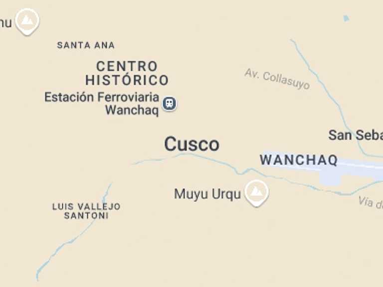 Map of 1-Day Peru Tour with 2 destination visits for the trip: Rainbow Mountain Tour From Cusco