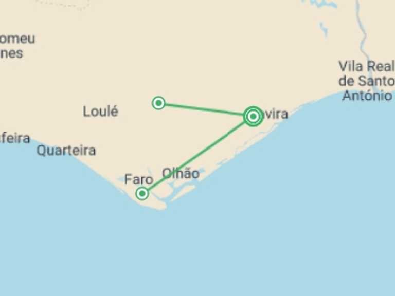 Map of Portugal Tour with 4 destination visits for the trip: Upgraded - Walking in the Algarve
