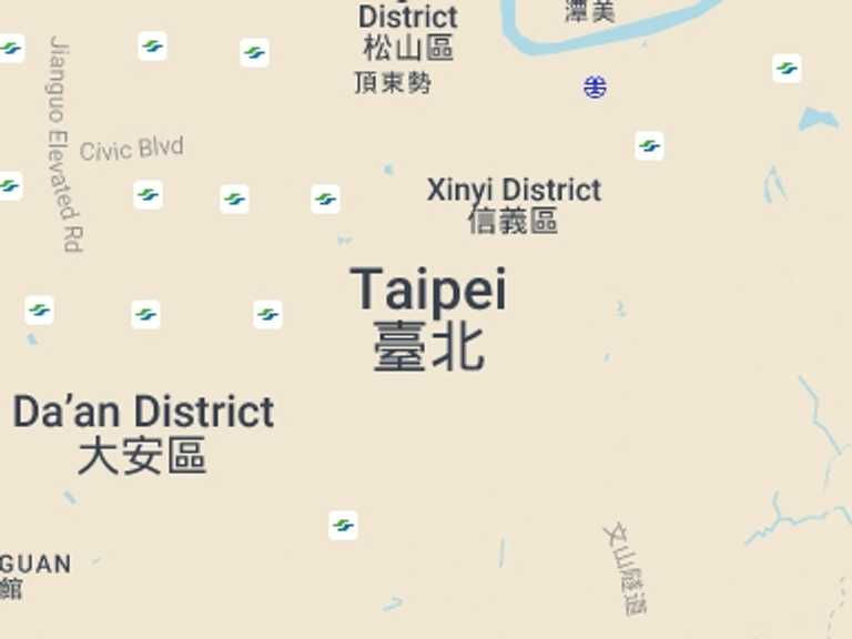 Map of Taiwan Tour with 1 destination visits for the trip: Private Car Charter: Taipei City Exploration in 8 hours