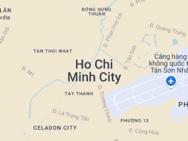 Map itinerary of Ho Chi Minh City Tour in October 2026 with 2 destination visits for the trip: Cu Chi Tunnels Half-Day Deluxe Tour