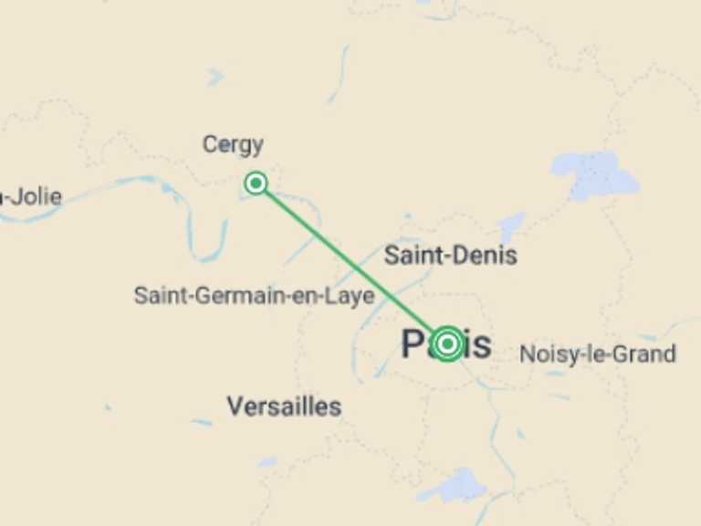 Map of Europe Tour with 3 destination visits for the trip: Fall Festival: Legendary Paris