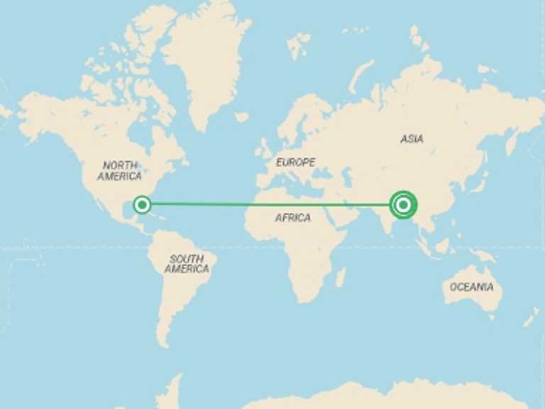 Map of South Asia Tour with 5 destination visits for the trip: Tranquil Trails of the North East
