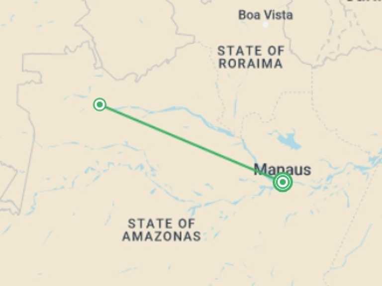 Map of Manaus Explorer Tour with 1 destination visits for the trip: 2 Nights Package in Amazon Jungle with Aircon