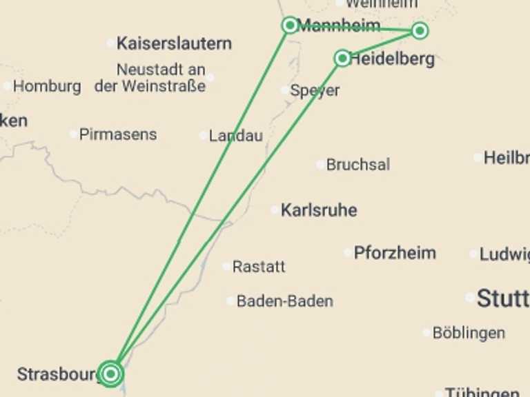 Map of France Tour with 3 destination visits for the trip: Around the World in Culinary Delights (port-to-port cruise)