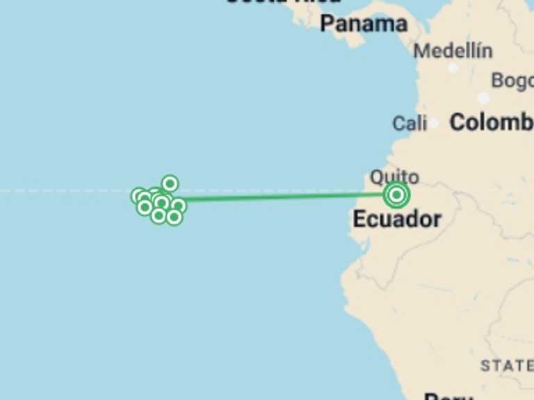 Map of a Sailing, yachting and motor boating Tour with 14 destination visits for the trip: Complete Galápagos - Yolita