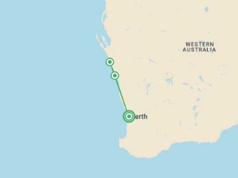 Map of Australia Tour with 3 destination visits for the trip: The Wildflower Wanderer