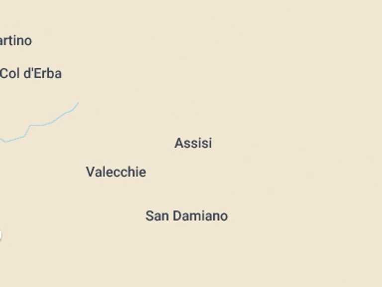 Map itinerary of Italy Tour in August 2027 with 1 destination visits for the trip: Assisi Private Walking Tour