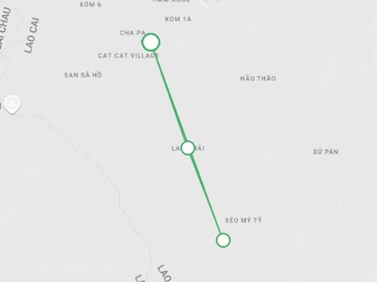 Map of Vietnam Tour with 2 destination visits for the trip: Sapa Day Tour - Trekking