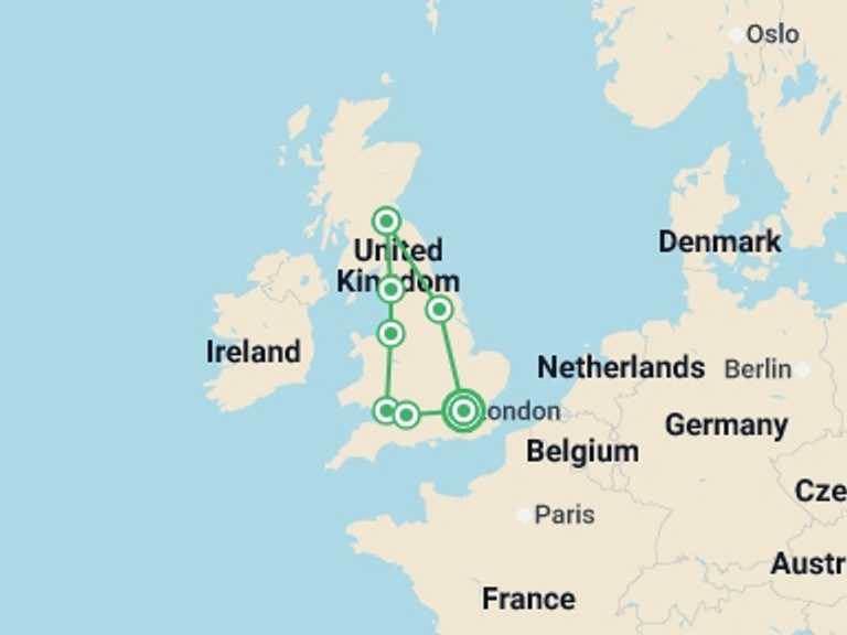 Map of London Tour with 1 destination visits for the trip: Real Britain