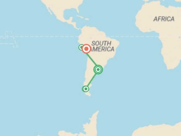 Map itinerary of Lima Tour in September 2025 with 7 destination visits for the trip: 15-Day Journey Across Argentina & Peru