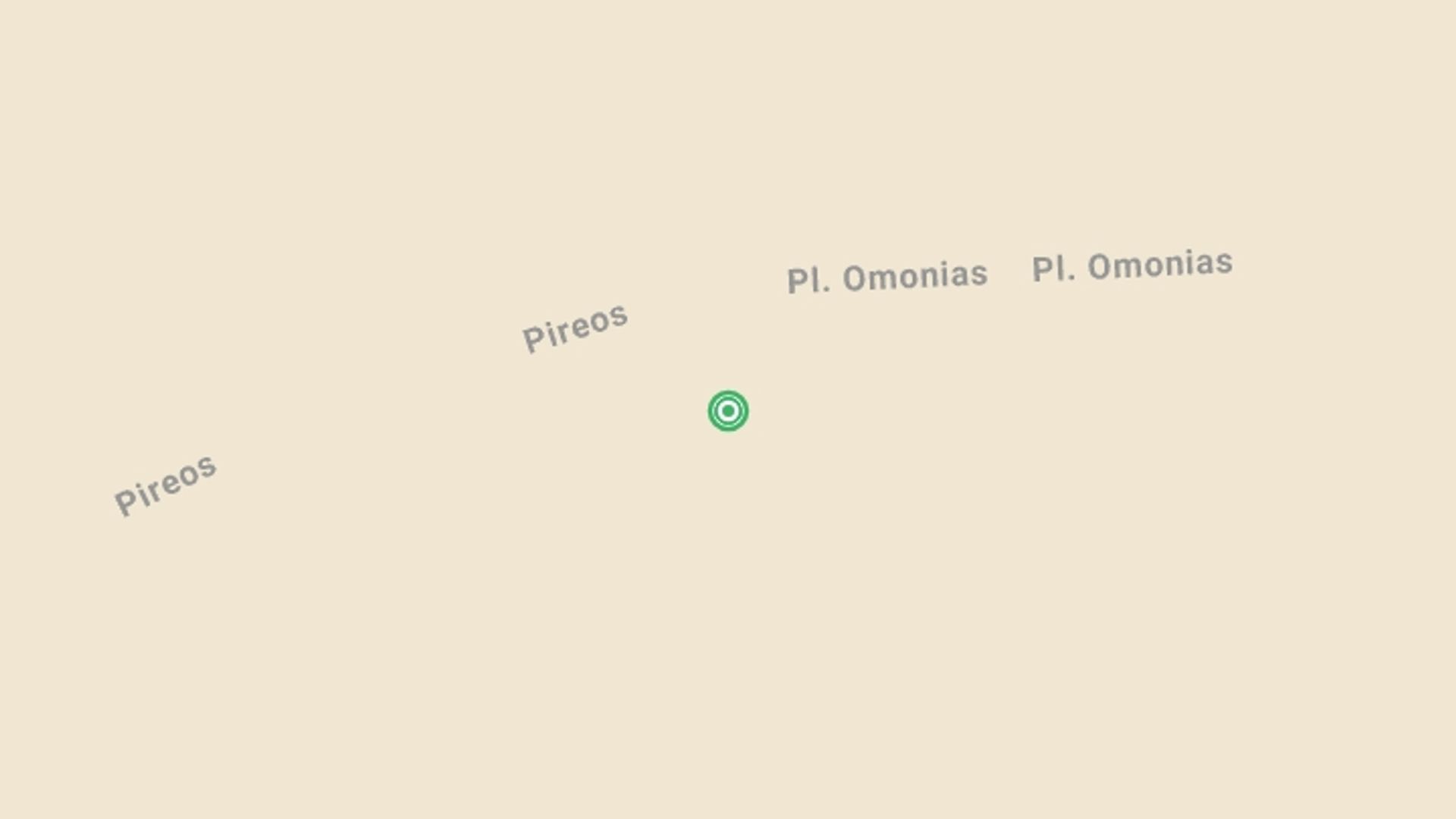 A map showing the tour itinerary for the trip: Athens City Break, Italian-speaking Guide, starting in Athens, Greece and ending in Athens, Greece going through 0 other destinations.