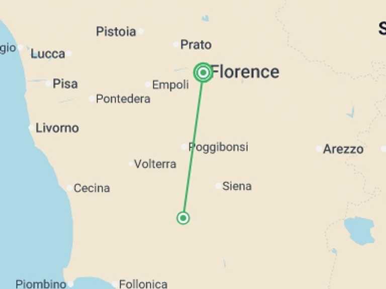 Map of Italy Tour with 1 destination visits for the trip: Discovering Florence