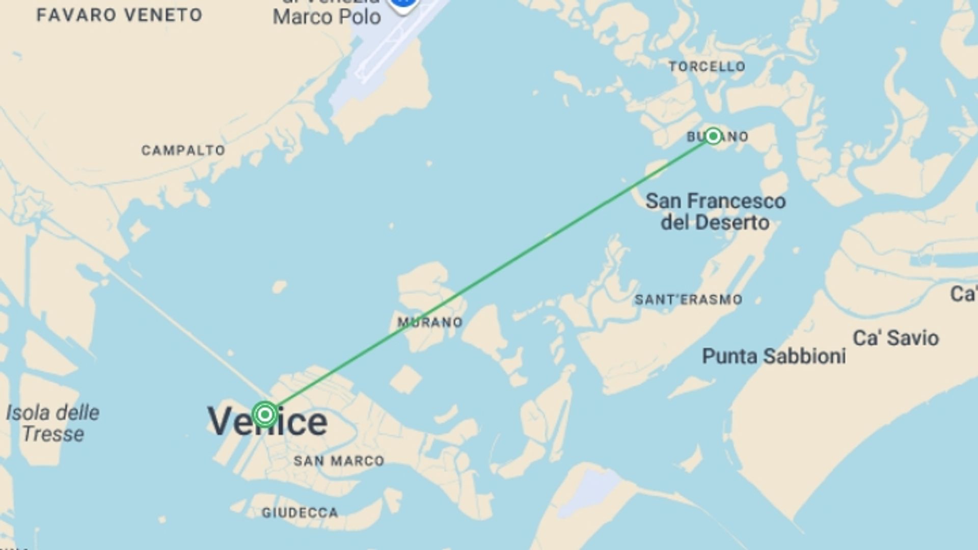 A map showing the tour itinerary for the trip: Timeless Venice and the Arena of Verona, the majestic stage for opera (port-to-port package), starting in Venice, Italy and ending in Venice, Italy going through 1 other destinations.
