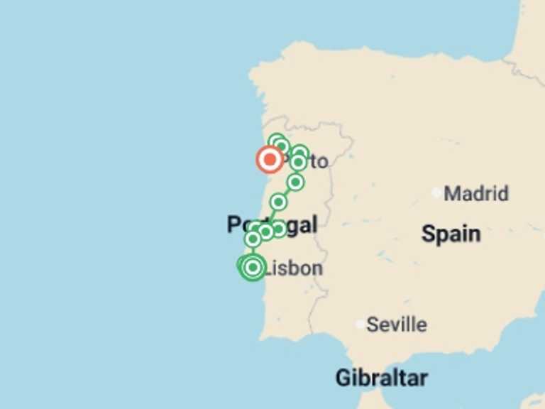 Map of 10-Day Porto Tour with 6 destination visits for the trip: Discover Portugal