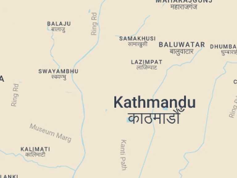 Map of Kathmandu Walking Tour with 2 destination visits for the trip: Walking tour of Kathmandu