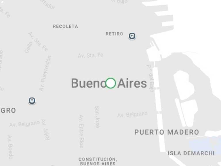 Map itinerary of Argentina Tour in June 2026 with 1 destination visits for the trip: Delta River Exploration & Puerto Madero Lunch