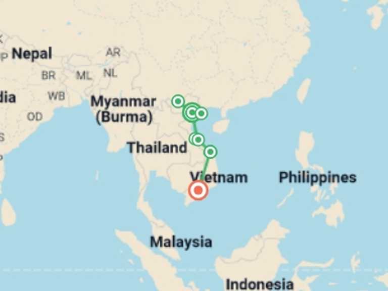 Map of Hoi An Tour with 8 destination visits for the trip: Hidden Vietnam: Sapa & Beyond