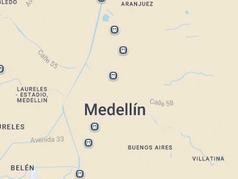 Map itinerary of South America Tour in Winter with 1 destination visits for the trip: Medellin Night Tour