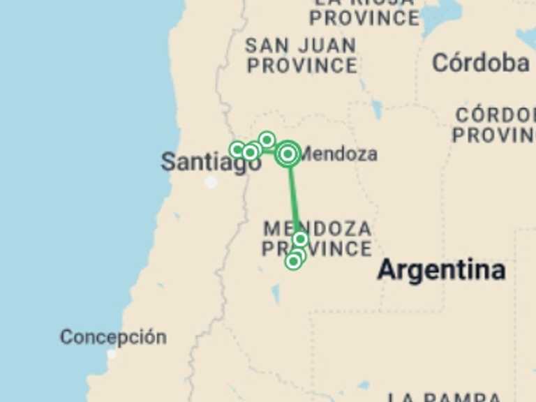 Map of Mendoza Tour with 1 destination visits for the trip: 4-Day Mendoza Tour