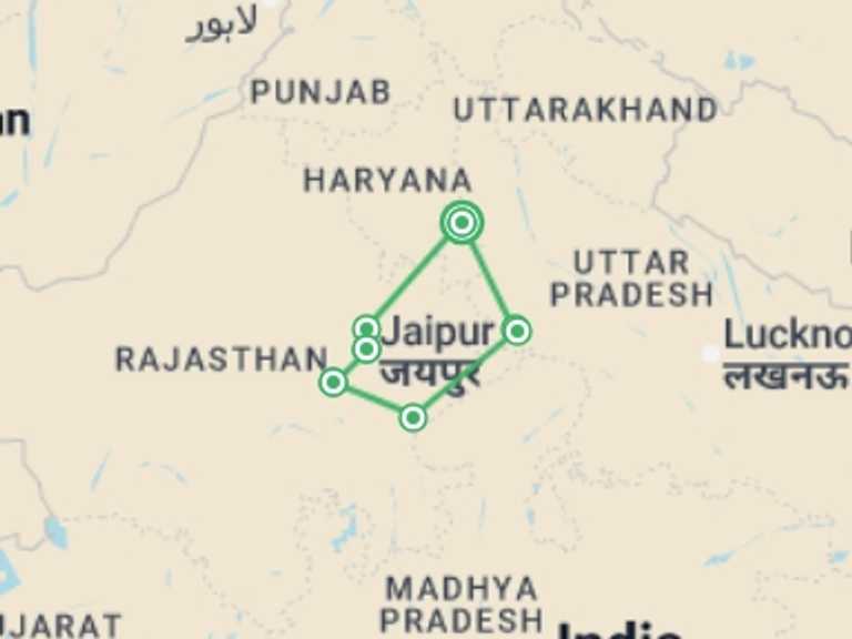 Map of a Art and architecture Tour with 1 destination visits for the trip: Family India Golden Triangle Adventure