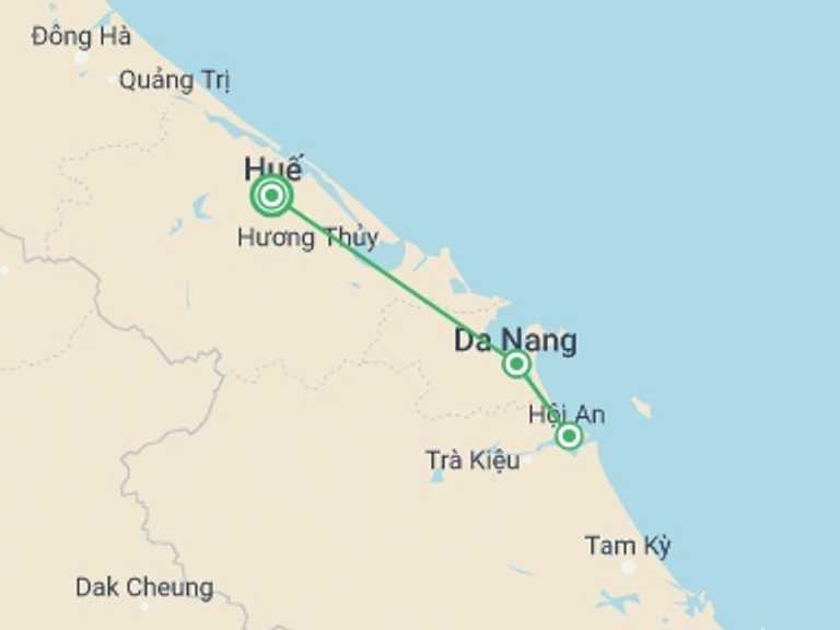 Map of Hoi An Sightseeing Tour with 3 destination visits for the trip: Explore The Cultural Heritage Of Vietnam 3 Days 2 Nights