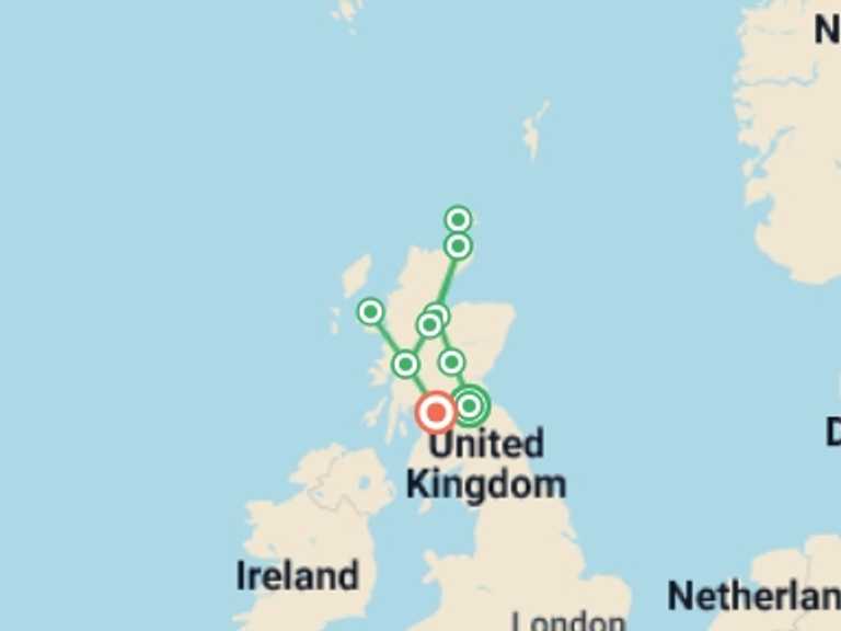 Map of Glasgow Art and architecture Tour with 2 destination visits for the trip: Discover Scotland 
