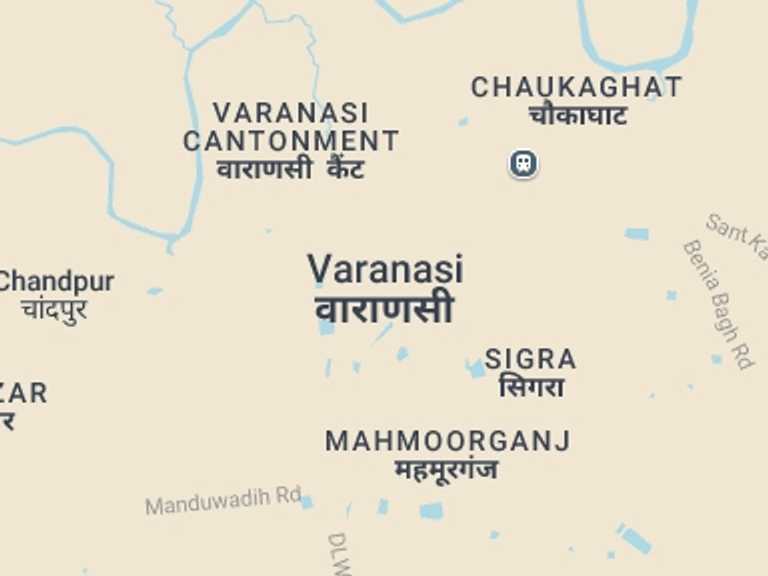 Map itinerary of India Tour in September 2027 with 1 destination visits for the trip: Varanasi tour in one day