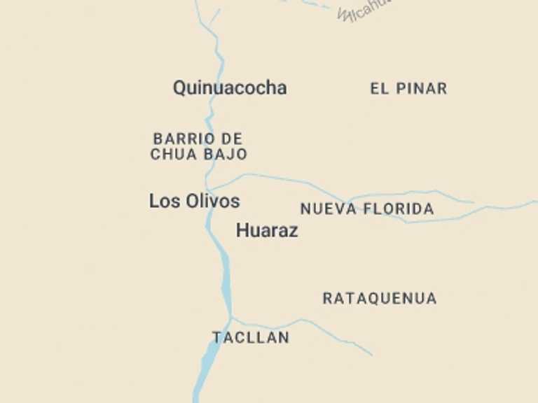Map of Huaraz Tour with 1 destination visits for the trip: Paron Lake Hike Tour from Huaraz