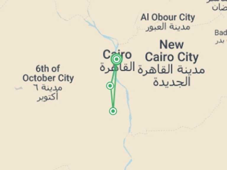 Map of Egypt City sightseeing Tour with 1 destination visits for the trip: Cairo City Break Discover the Hidden Gem of Cairo