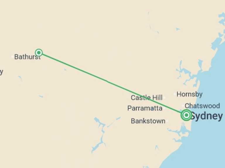 Map itinerary of Australia Tour in February 2026 with 3 destination visits for the trip: Best of Sydney & Blue Mountains