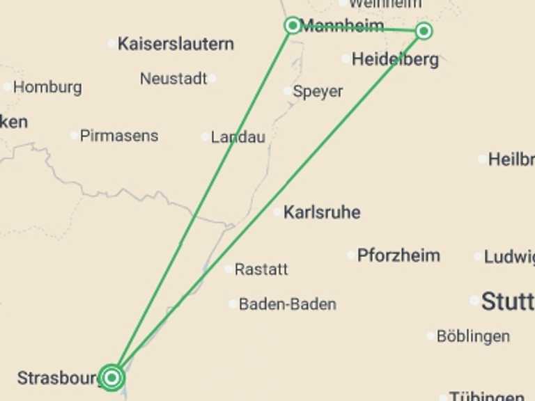 Map itinerary of Europe Tour in November 2026 with 3 destination visits for the trip: Around the World in Culinary Delights (port-to-port cruise)