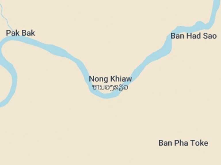 Map itinerary of Luang Prabang Tour in August 2026 with 2 destination visits for the trip: Nong Kiaw Boat Ride on Nam Ou River - Full Day