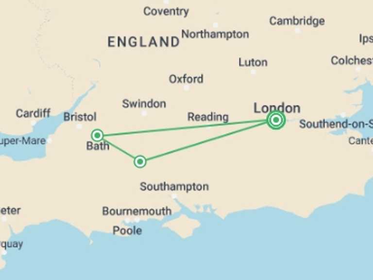 Map itinerary of London Tour in Winter with 1 destination visits for the trip: London Explorer