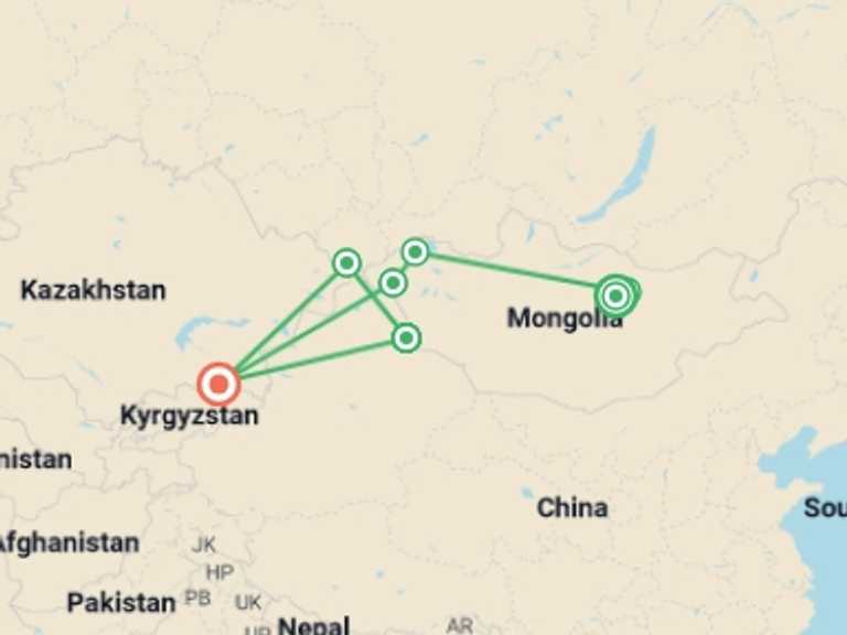 Map of Asia Tour with 8 destination visits for the trip: Eastern Approaches