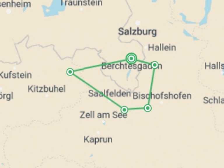 Map of a Walking Tour with 5 destination visits for the trip: Hiking in Bavaria