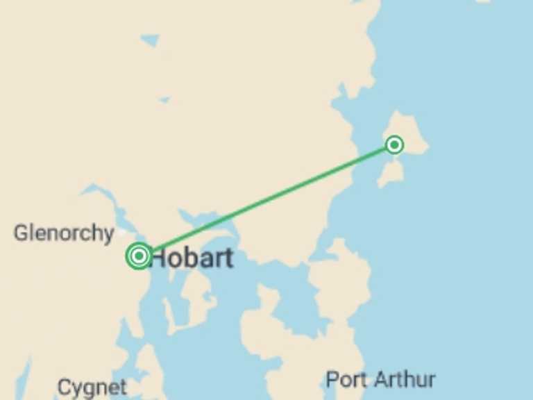 Map of Australia Tour with 2 destination visits for the trip: Tasmania's Maria Island Walk (Non-Portered)