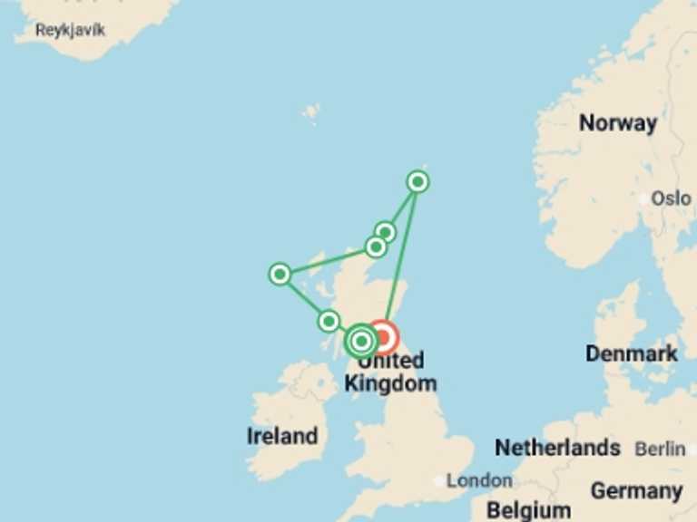 Map of a Marine wildlife Tour with 7 destination visits for the trip: The Scottish Isles: An Expedition Through History & Highlands
