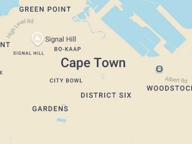 Map of Cape Town Tour with 3 destination visits for the trip: City, Table Mountain and Robben Island
