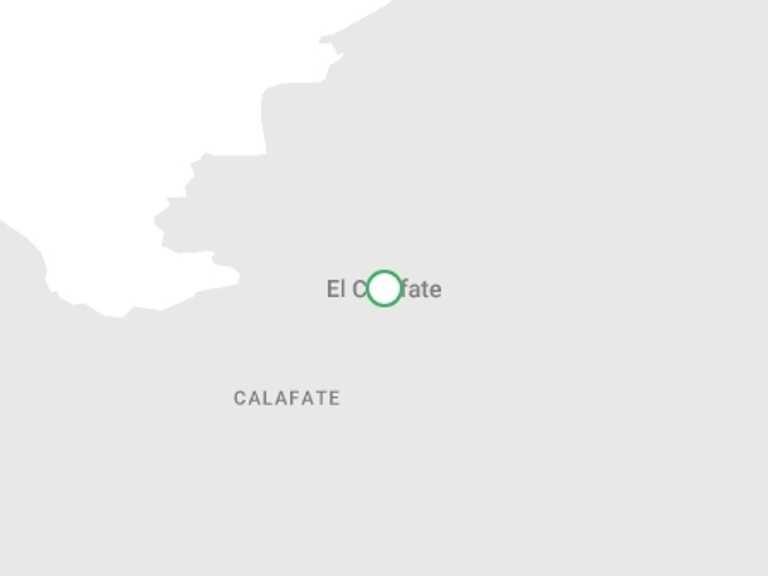 Map itinerary of Patagonia Tour in Winter with 2 destination visits for the trip: El Calafate Expedition: 4WD Adventure with Optional Hike or Zipline