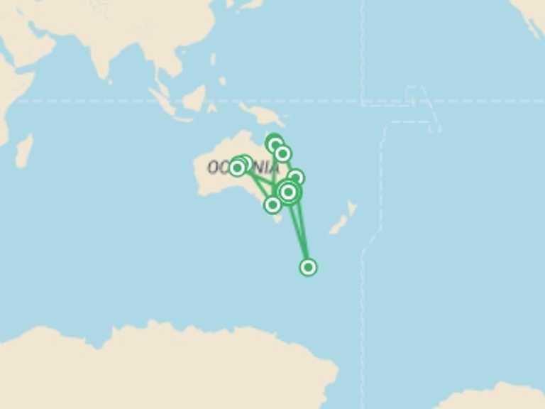 Map of Yulara Tour with 14 destination visits for the trip: Sydney Roundtrip: Australia's Greatest Hits