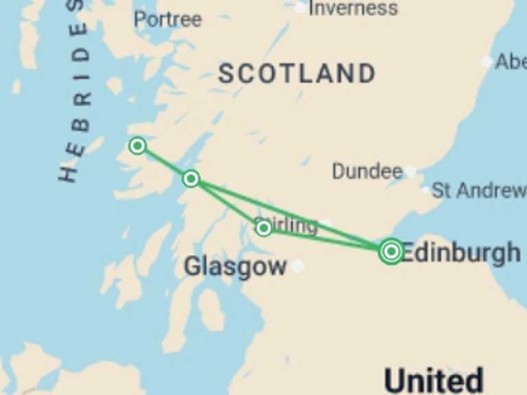 Map of Europe Natural landmarks sightseeing Tour with 4 destination visits for the trip: Puffin Island Hopper