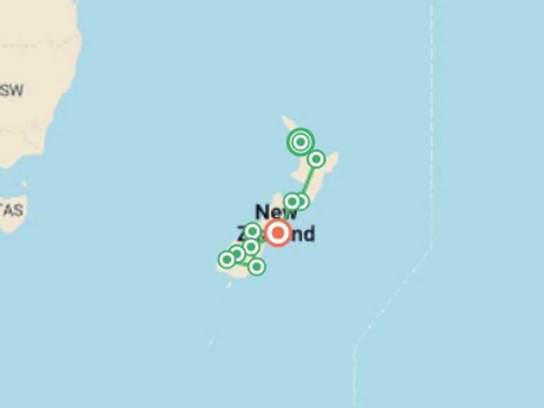 Map of Dunedin Tour with 10 destination visits for the trip: New Zealand Vista