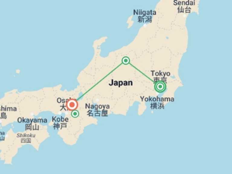 Map itinerary of Kyoto Tour in March 2026 with 4 destination visits for the trip: Japan Family Journey: From Ancient to Modern Times
