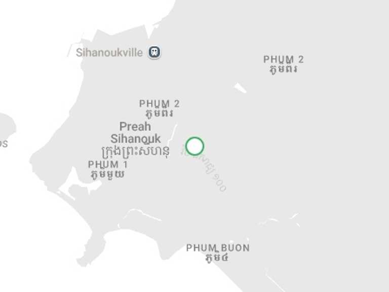 Map itinerary of Cambodia Tour in July 2027 with 2 destination visits for the trip: Kampot and Kep from Sihanoukville: 1-day