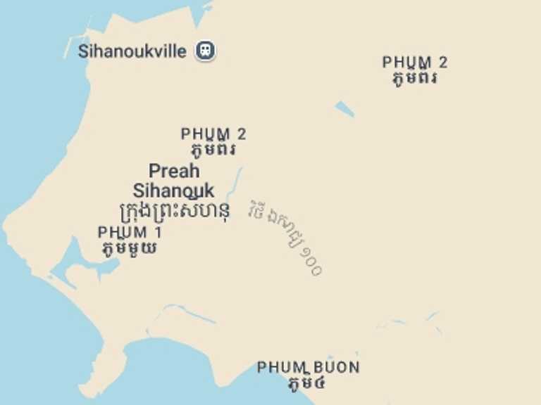 Map itinerary of Cambodia Tour in July 2027 with 1 destination visits for the trip: Explore the Islands of Sihanoukville