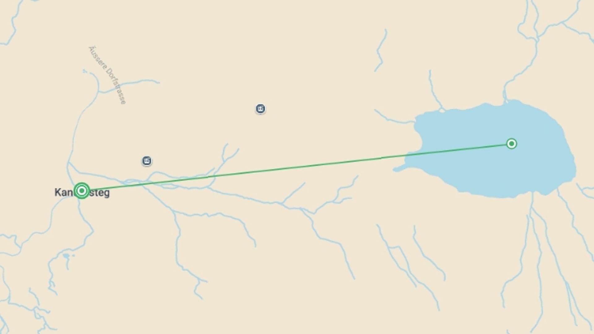 A map showing the tour itinerary for the trip: Cross-country Skiing in Kandersteg, starting in Kandersteg, Switzerland and ending in Kandersteg, Switzerland going through 0 other destinations.