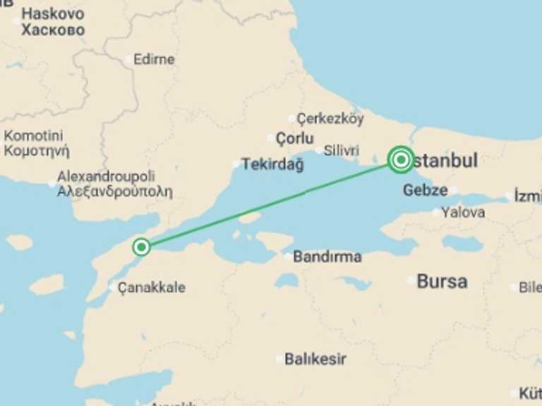 Map of Europe Tour with 2 destination visits for the trip: Anzac Day Tour-2 Days