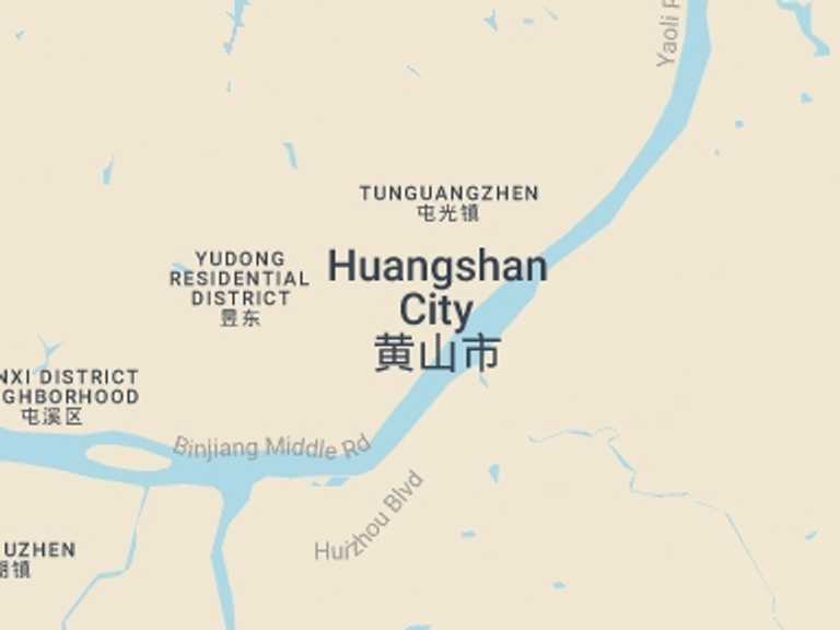 Map itinerary of China Tour in July 2027 with 1 destination visits for the trip: Half Day Group Tour to Hongcun Village from Huangshan