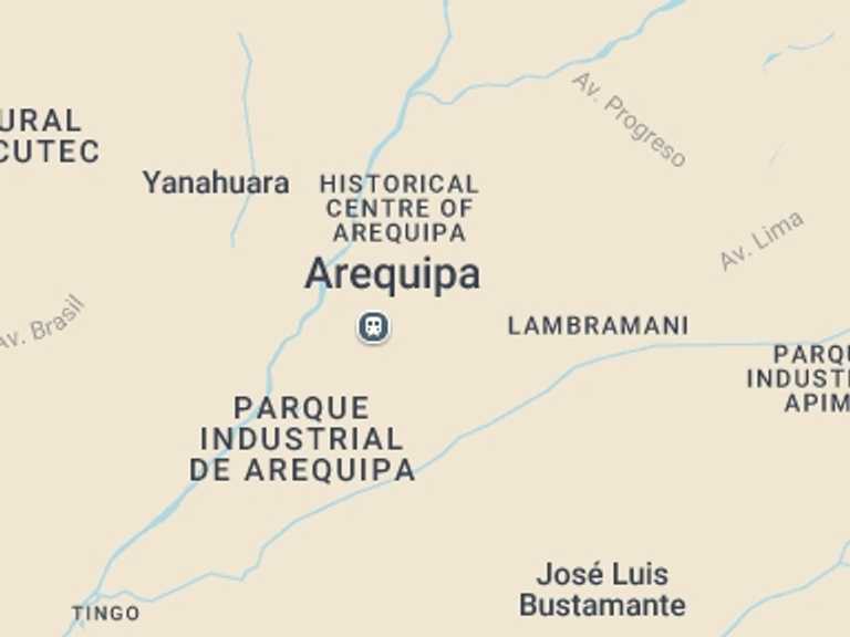 Map of a City sightseeing Tour with 1 destination visits for the trip: Arequipa City Tour and Santa Catalina Monastery